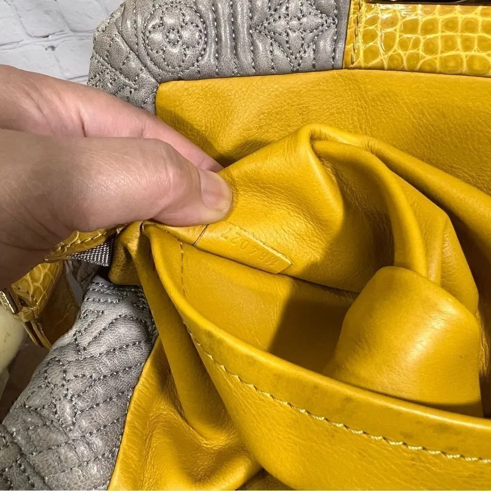LOUIS VUITTON Alligator-Trimmed Motard Shoulder Bag Buttery Leather exotic Rare!